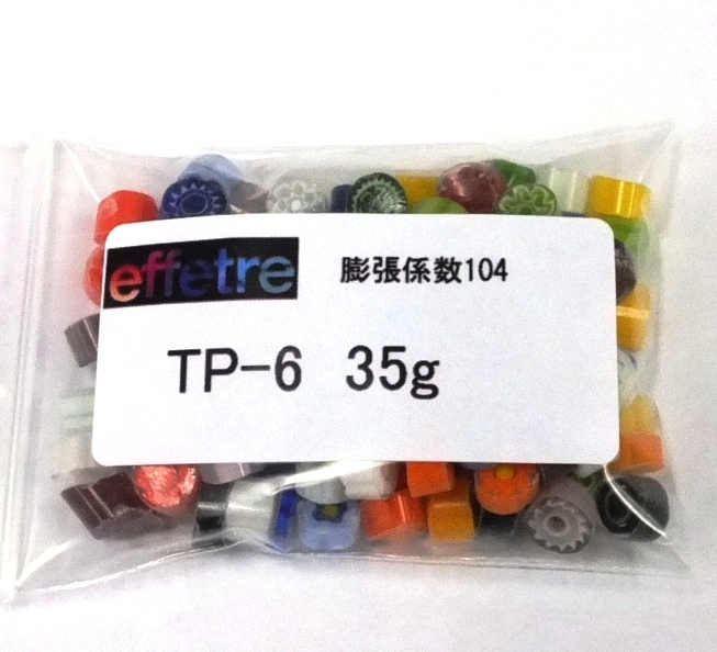 TP-6 モレッティ  ミルフィオリ 透明 φ6mm　100g